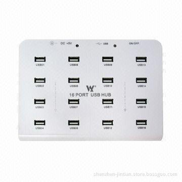 16-port Industrial USB Hub with Plastic Housing/16-port HUB Can Work at the Same Time/Factory Price